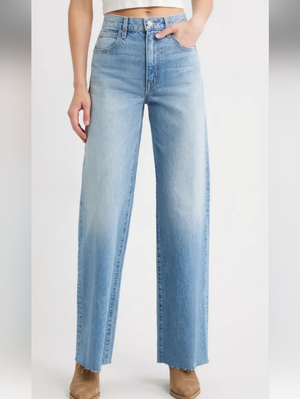 SLVRLAKE Light Blue High-Rise Wide-Leg Jeans